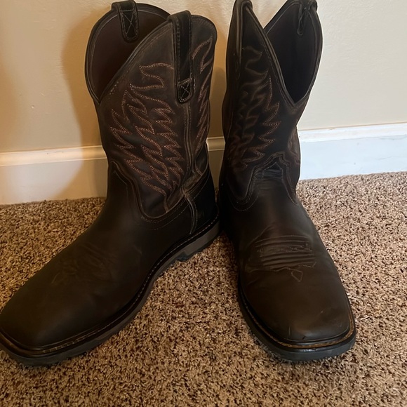 Ariat Men’s Groundbreaker Waterproof Brown Western Boots 9 1/2 EE - Picture 1 of 9
